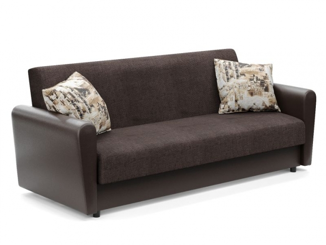 Диван Книжка Бриз рогожка Мальта Лайт 12 + к/з венге