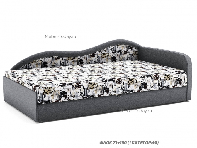 Угловая тахта Юлия Люкс 120 см с фигурной волнистой спинкой