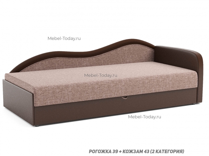 Кушетка Юлия Люкс угловая 90×195 с изголовьем