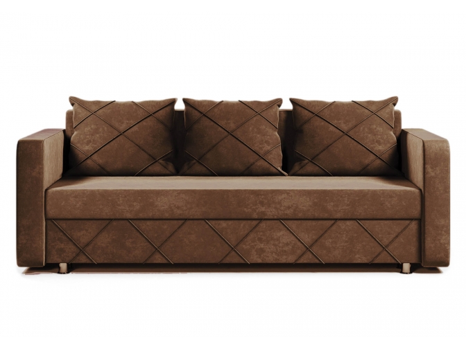 Диван Стелла механизм еврокнижка обивка велюр коричневый