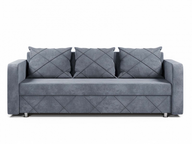 Диван Стелла механизм еврокнижка обивка велюр серый