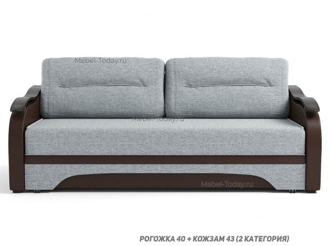 Диван-кровать еврокнижка Наташа 160 ДН с деревянными накладками волна