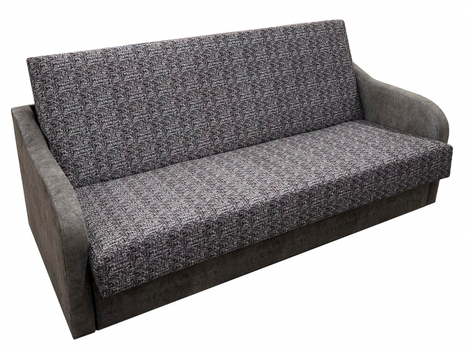 Диван-книжка выкатная Лена 130 с мягкими подлокотинками, в обивке по акции серый или коричневый флок