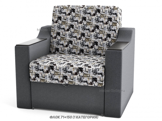 Раскладное кресло-кровать аккордеон Людмила 70х195 см с прямыми накладками МДФ
