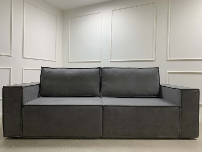 Диван Лофт еврокнижка, два раскладывающихся модуля, спальное 150×200, ящик для белья, обивка велюр или рогожка