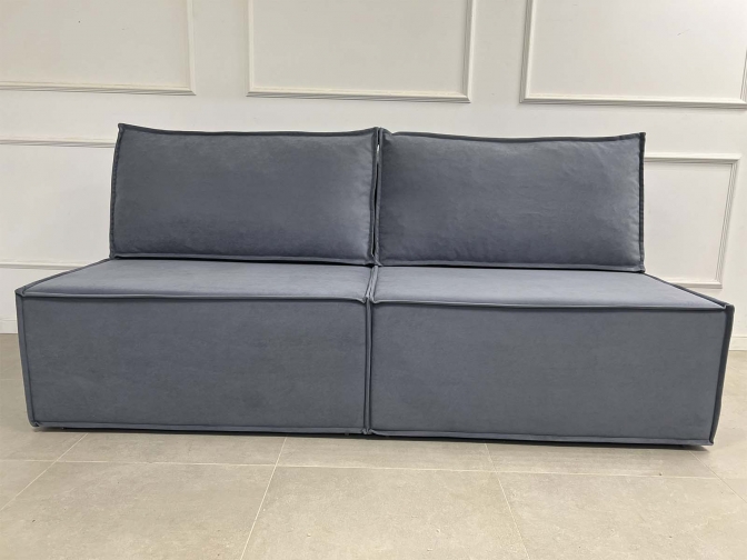 Диван Лофт еврокнижка, без подлокотников спальное 150×200, ящик для белья, обивка велюр или рогожка