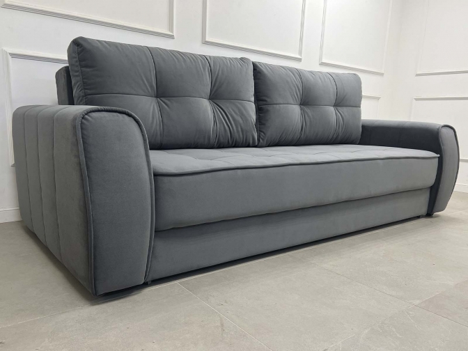 Диван Мадрид еврокнижка, спальное 156×203, ящик для белья, обивка велюр или рогожка