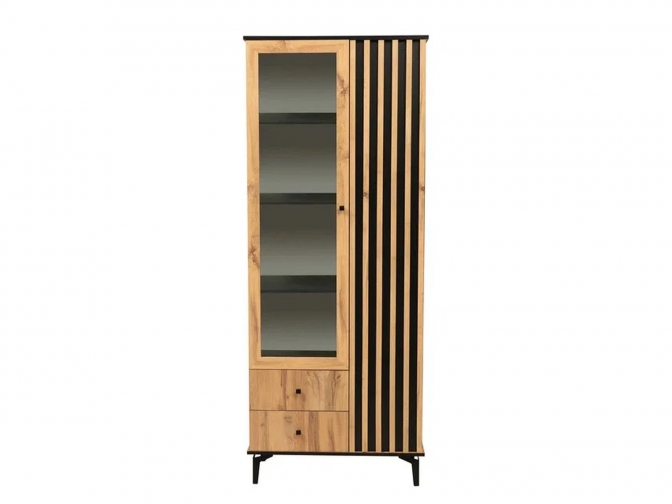 Шкаф комбинированный Либерти 51.02 Дуб Вотан/Черный опора h150