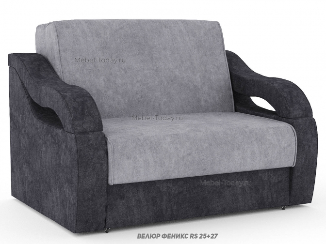 Диван-кровать аккордеон Сильва, спальное место 120х194, обивка велюр или рогожка, ящик для белья