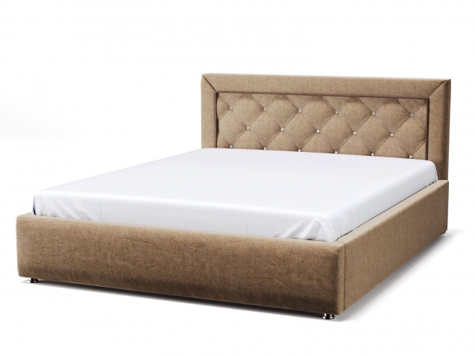 Кровать Адель, с ортопедическим основанием и подъёмным механизмом (Велюр Zara Safari)