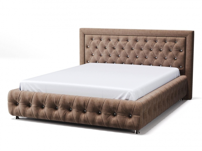 Кровать Мадлен, с ортопедическим основанием и подъёмным механизмом (Велюр Zara Safari)