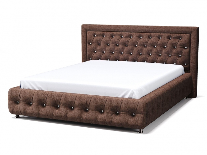 Кровать Мадлен, с ортопедическим основанием и подъёмным механизмом (Велюр Zara Brown)