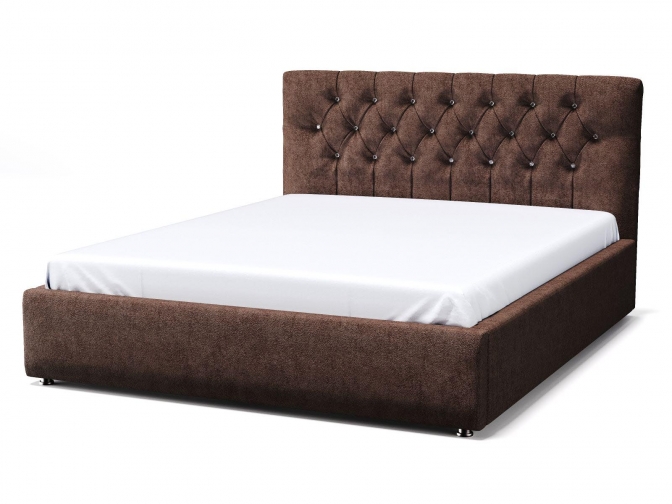 Кровать Тиффани, с ортопедическим основанием и подъёмным механизмом (Велюр Zara Brown)