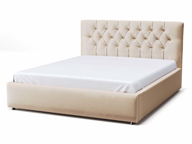 Кровать Тиффани, с ортопедическим основанием и подъёмным механизмом (Велюр Zara Biege)