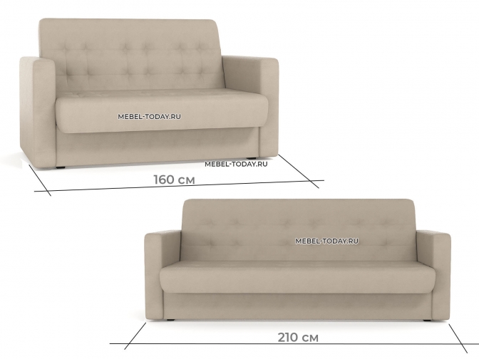 Диван книжка Аккорд Экокожа бежевый