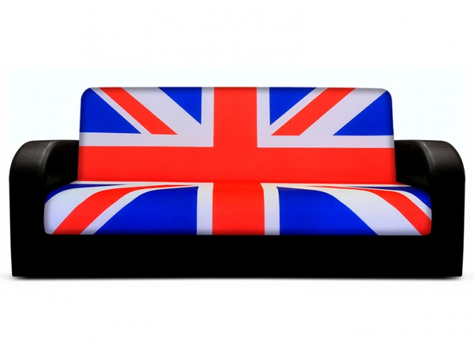 Диван книжка с принтом Британский флаг закругленные подлокотники