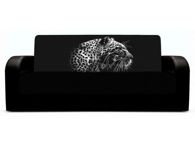 Диван книжка с принтом Гепард 1 закругленные подлокотники