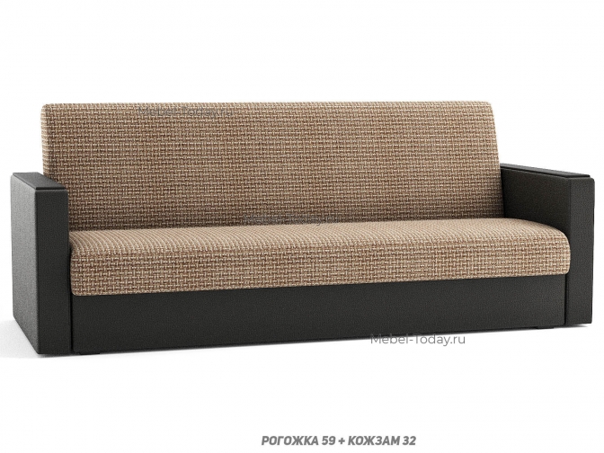 Диван книжка Атлант 120 с деревянными накладками венге, ортопедический, пружинный или ППУ, с ящиком для белья