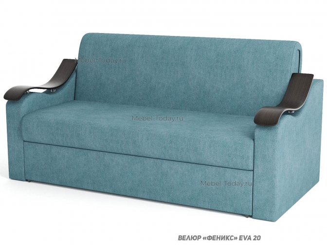 Большой двуспальный диван евроаккордеон Версаль 160 с деревянными подлокотниками Волна