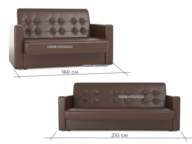 Диван книжка Аккорд коричневый