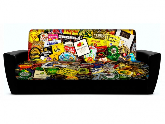 Диван книжка с принтом BEER подлокотники &amp;quot;амстердам&amp;quot;