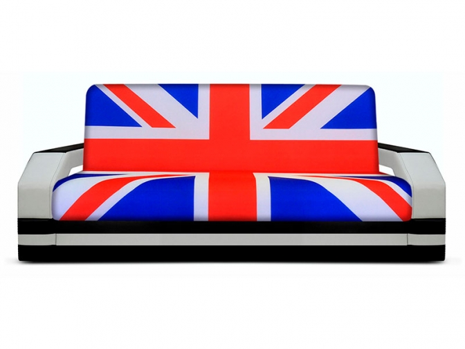 Диван книжка с принтом Британский флаг подлокотники с подсветкой