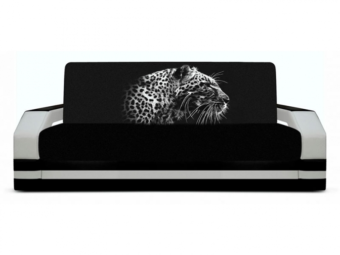 Диван книжка с принтом Гепард 1  подлокотники с подсветкой