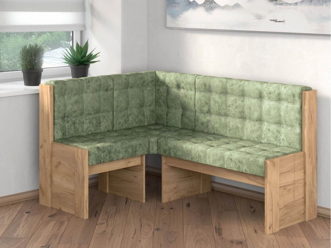 Скамья угловая Квадро дуб крафт золотой/мохито