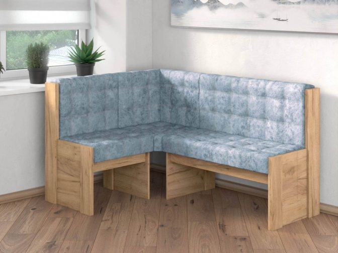 Скамья угловая Квадро дуб крафт золотой/лагуна