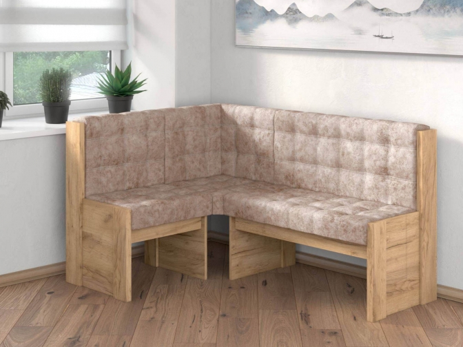 Скамья угловая Квадро дуб крафт золотой/латте