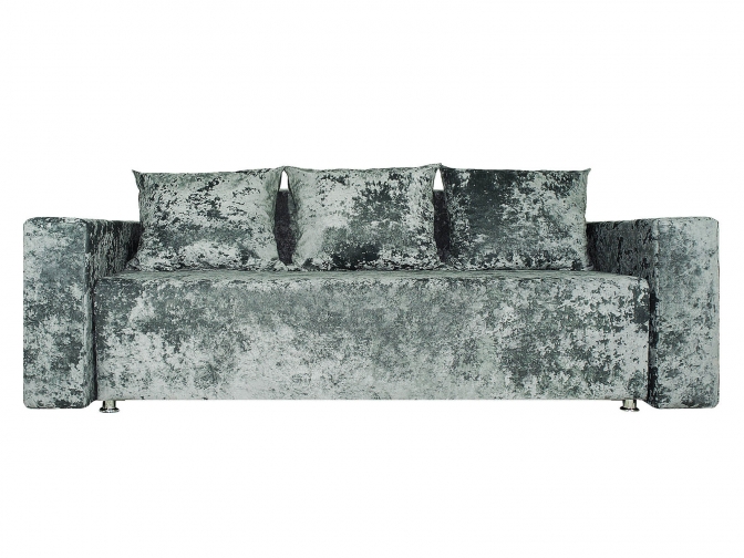 Диван Лаунж, еврокнижка, обивка Плюш серый, спальное место 145*192 см