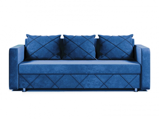 Диван Стелла механизм еврокнижка обивка велюр синий
