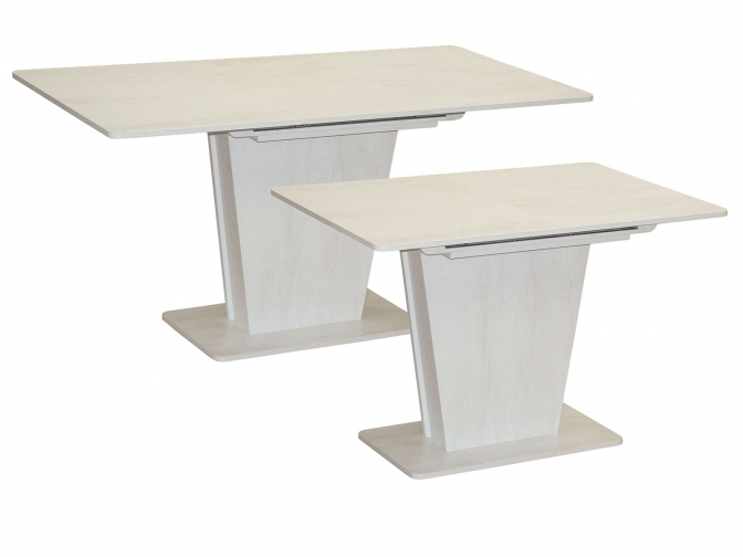 Стол обеденный раздвижной Эстетика бетон пайн белый