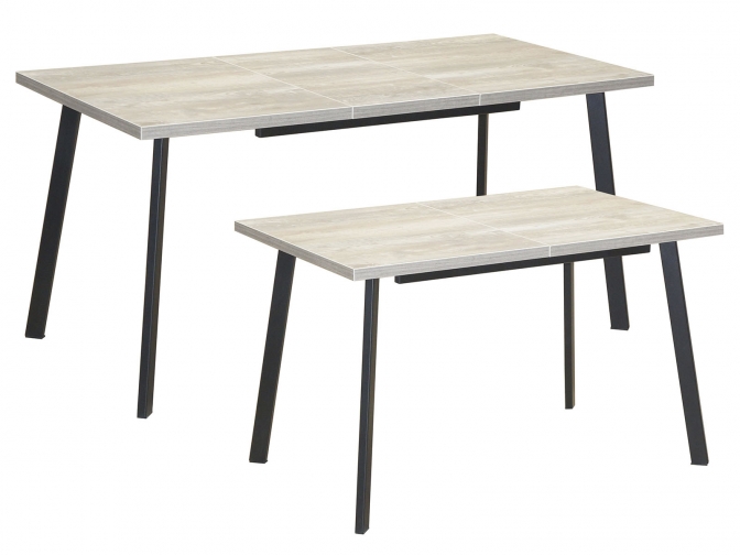 Стол обеденный раздвижной Бэлфаст бетон пайн белый