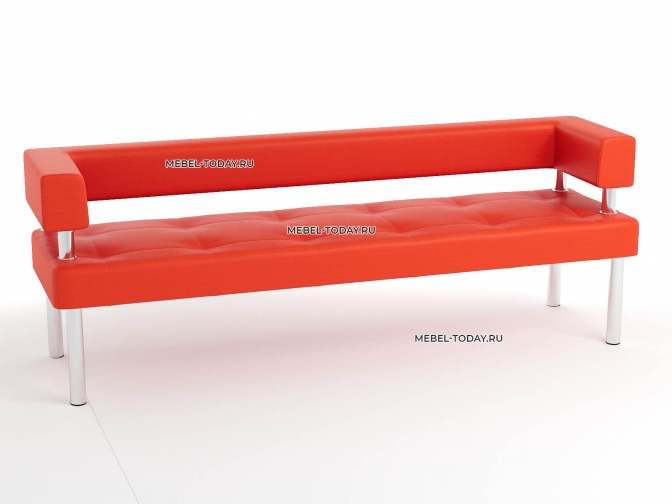 Большой диван офисный Business 200 экокожа с боковинками