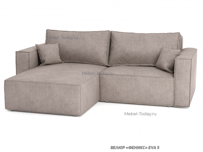 Угловой диван Лофт с ортопедическим матрасом, спальное место 140х190, обивка велюр