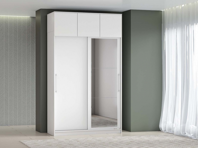 Шкаф-купе арт. 007 1,5м с антресолью и зеркалом