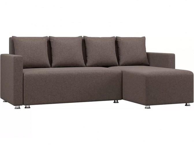 Угловой диван Каир рогожка коричневая