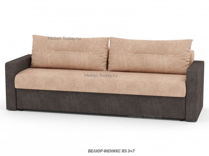 Диван Атлант с мягкими подлокотниками, ортопедический пружинный или ППУ, обивка велюр / бархат