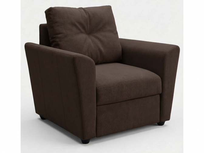 Кресло без механизма Амстердам велюр коричневый