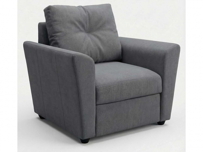 Кресло без механизма Амстердам велюр серый