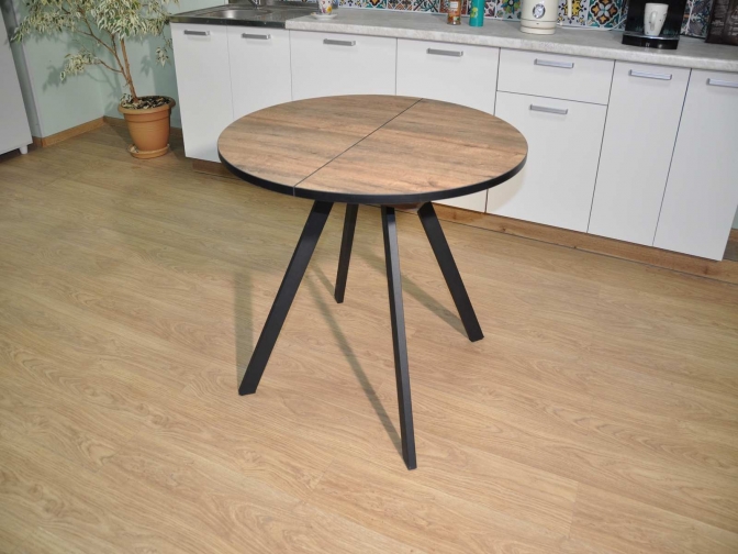 Стол обеденный раскладной Нарди дуб веллингтон + черный