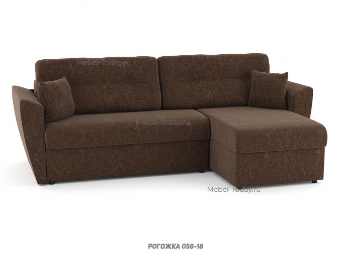 Угловой диван Амстердам, обивка рогожка, ортопедический, пружинный или ППУ наполнитель