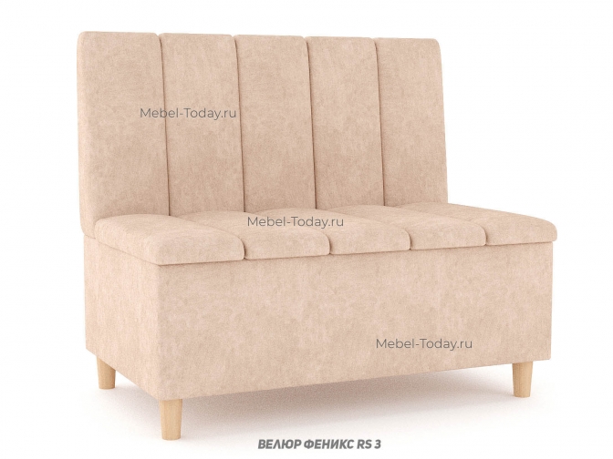 Диван Лаванда 100 см из велюра для офиса и кухни без механизма с ящиком для хранения