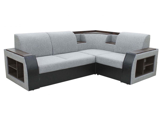 Угловой диван Ника-2 (Классик-23) рогожка серая