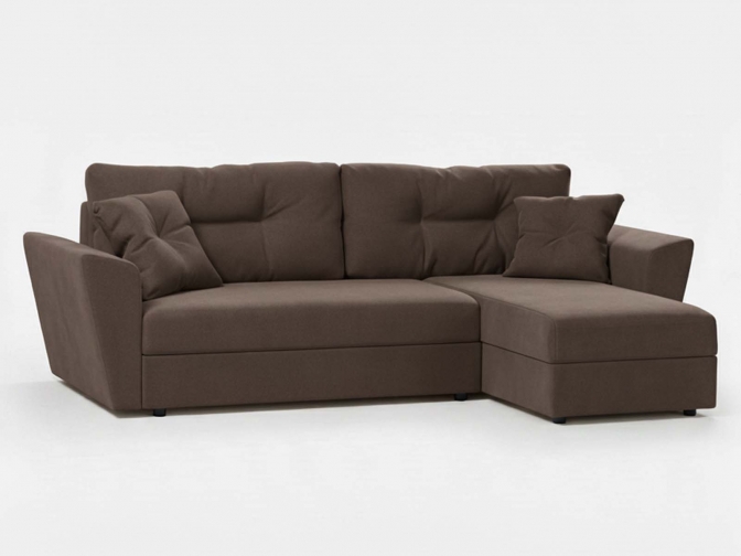 Угловой диван еврокнижка Амстердам, наполнитель ППУ, велюр коричневый