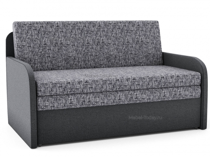 Диван Марина 140 МП (мягкие подлокотники) на металлокаркасе обивка флок серый или коричневый / двуспальный