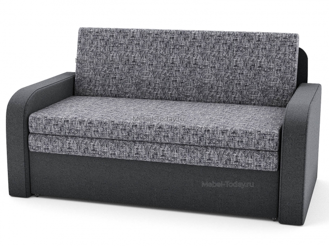 Диван Марина 140 МП шир (мягкие широкие подлокотники) на металлокаркасе обивка флок серый или коричневый / двуспальный