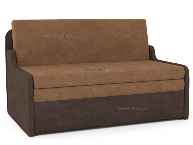 Диван Марина 140 БП (без подлокотников) выкатной на металлокаркасе обивка флок серый или коричневый