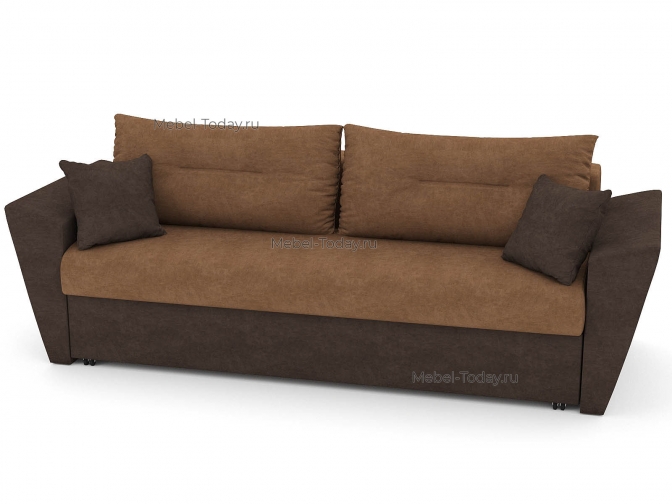 Диван-кровать "Амстердам" еврокнижка, флок коричневый